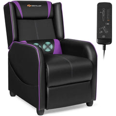 YTYIN Racing Style Gaming Recliner with Massage, Adjustable Footrest & PU Leather