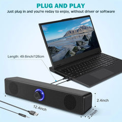 PC Soundbar Wired and Wireless Bluetooth Speaker USB Powered Gaming