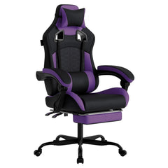 Ergonomic Gaming Chair with Massage Lumbar, Footrest & Tech Fabric — 300lb Capacity