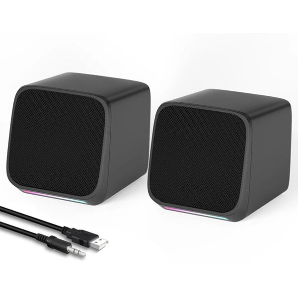 Stereo Sound Mini Speakers With Cool Lights Computer Speakers USB Powered