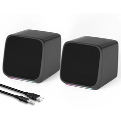 Stereo Sound Mini Speakers With Cool Lights Computer Speakers USB Powered