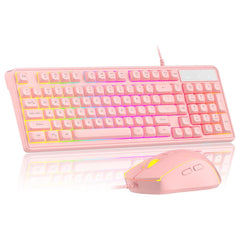 MageGee Creamy RGB Gaming Keyboard & Mouse Combo — 98 Keys, Anti-Ghosting