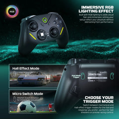 FANTECH WGP18 Wireless Controller — Switchable Mechanical & Hall Effect Triggers, RGB, Multi-Platform