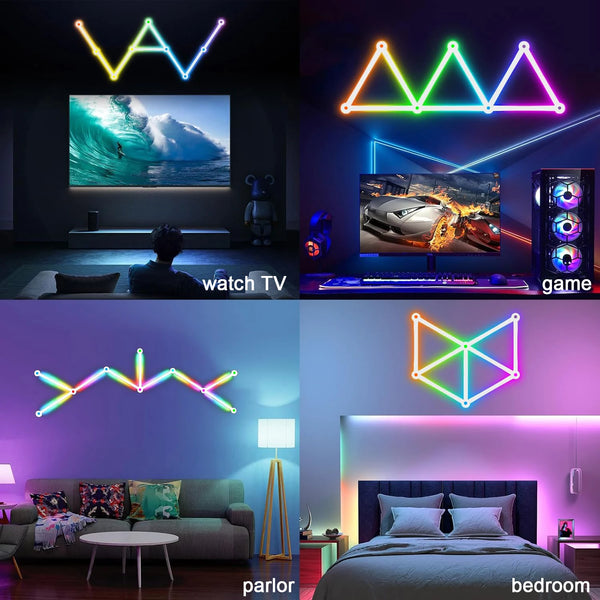 Wiscolor LED RGB Smart Wall Light DIY Atmosphere Night Light Game Room TV