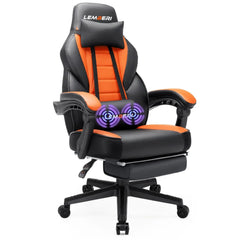 Big & Tall Gaming Chair with Footrest & Massage Lumbar — 400lb Capacity