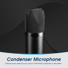 USB Condenser Microphone with Boom Arm Unidirectional Professional Cardioid