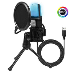 Professional USB Condenser Microphone Kit for Gaming PC & Laptop Wired Mic
