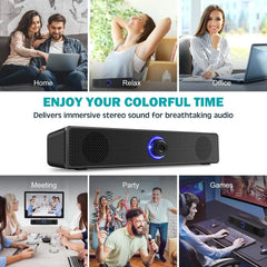 PC Soundbar Wired and Wireless Bluetooth Speaker USB Powered Gaming