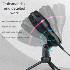 Condenser Wired Microphone for PC Laptop Gaming Podcast Studio