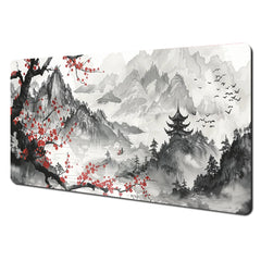 Red and black art landscapes large Mouse Pad anti-slip Durable Desk Mat