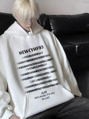 Mens With Hat Hoodies Oversize Harajuku Oversized Waterproof Cotone Cyberpunk