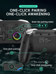 DATA FROG Bluetooth Controller for Switch 2 / OLED / Lite, Wireless Pro