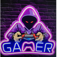 GAMER Neon Sign Suitable for Game Rooms USB Powered Wall MultiColor RGB