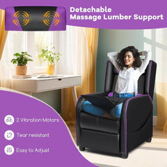 YTYIN Racing Style Gaming Recliner with Massage, Adjustable Footrest & PU Leather