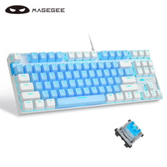 MageGee MK-Star 75% Mechanical Gaming Keyboard — 87 Keys, Blue LED, Anti-Ghosting