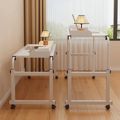 Height Adjustable Folding Laptop Desk — Portable Rolling Computer Table
