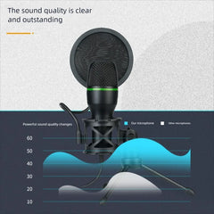 Condenser Wired Microphone for PC Laptop Gaming Podcast Studio