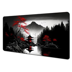 Red and black art landscapes large Mouse Pad anti-slip Durable Desk Mat