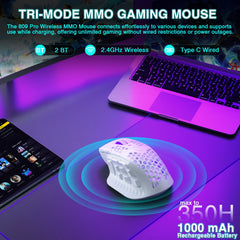 SOLAKAKA SM809 Pro Tri-Mode MMO Gaming Mouse — PAW3311, 16 Buttons, 350H Battery