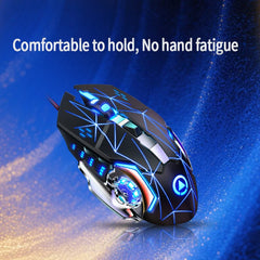 YINDIAO USB Optical Wired Mouse — Anti-Slip, Ambidextrous, Home & Office