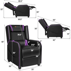 YTYIN Racing Style Gaming Recliner with Massage, Adjustable Footrest & PU Leather