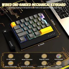 29-Key One-Handed RGB Gaming Keyboard — 8000Hz Polling, Rapid Trigger, Hot-Swap