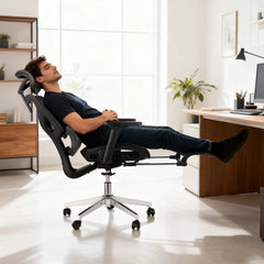 HiMISS Ergonomic High-Back Mesh Chair with 3D Armrests, Footrest & 145° Recline