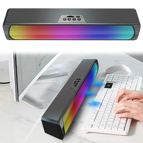 Portable Computer Sound Bar Speakers RGB Bluetooth-Compatible 5.0 Soundbar