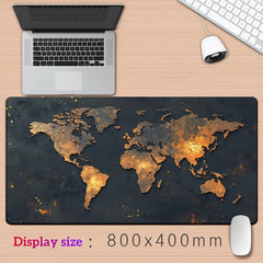 World Map Mouse Pad Large Gaming Mouse pad rubber desk mat Nonslip PC