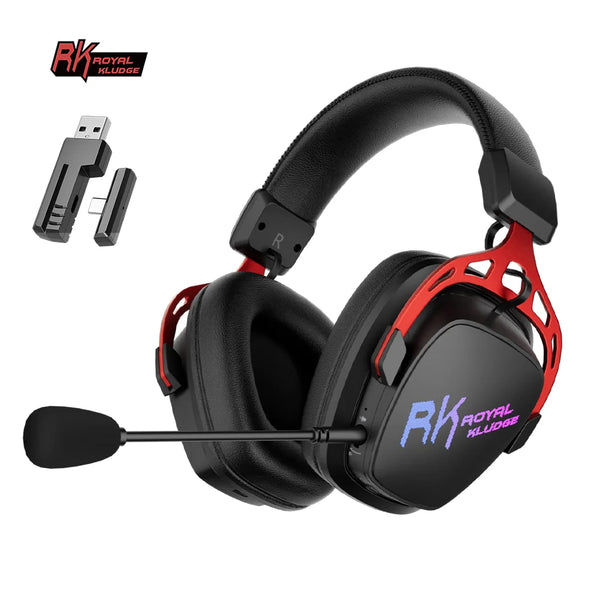 RK Tri-Mode Wireless Gaming Headset — 50H Battery, 7.1 Surround, ENC Dual-Mic, RGB, Bluetooth 5.2