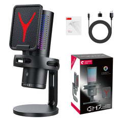 Gaming Microphone Condenser Mic PC Laptop Computer Mike RGB Studio