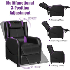 YTYIN Racing Style Gaming Recliner with Massage, Adjustable Footrest & PU Leather
