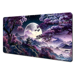 Red and black art landscapes large Mouse Pad anti-slip Durable Desk Mat