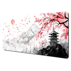 Red and black art landscapes large Mouse Pad anti-slip Durable Desk Mat