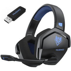 NUBWO 2.4G Dual Wireless Gaming Headset — 100H Battery, 5ms Latency, Bluetooth 5.3, Noise-Cancelling