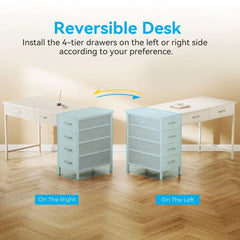 XMSJ 48" Modern Computer Desk with Cabinet & Keyboard Shelf — Small Space Office Desk