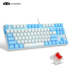 MageGee MK-Star 75% Mechanical Gaming Keyboard — 87 Keys, Blue LED, Anti-Ghosting
