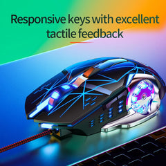 YINDIAO USB Optical Wired Mouse — Anti-Slip, Ambidextrous, Home & Office