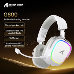 Attack Shark G800 Wireless Gaming Headset — 4-in-1 Multi-Connect, 7.1 Surround, 50mm Drivers, RGB