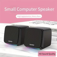 Stereo Sound Mini Speakers With Cool Lights Computer Speakers USB Powered