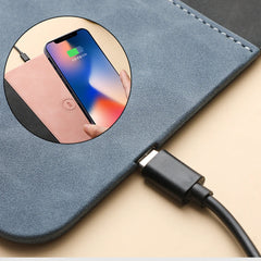 Mouse Pad with 15W Phone Wireless Fast Charging 2 in 1 Leather Gaming Mousepad