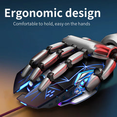 YINDIAO USB Optical Wired Mouse — Anti-Slip, Ambidextrous, Home & Office