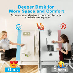 XMSJ 48" Modern Computer Desk with Cabinet & Keyboard Shelf — Small Space Office Desk