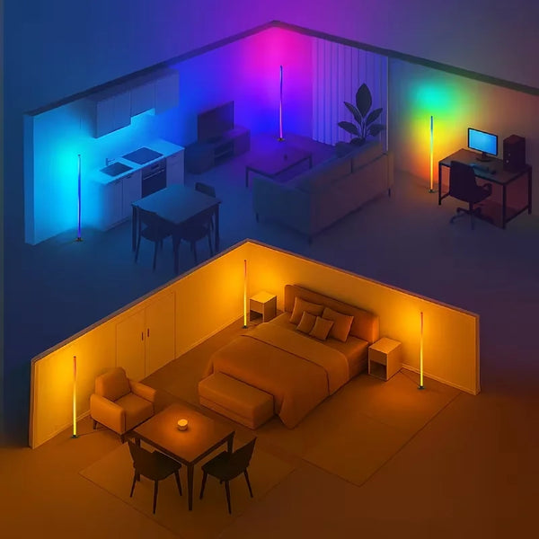 Floor lamp with remote Bluetooth APP USB-powered RGB color changing