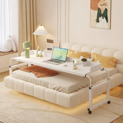 Height Adjustable Folding Laptop Desk — Portable Rolling Computer Table