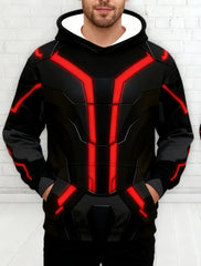 Halloween Costume Cyberpunk Style TRON Ares Red Circuit Hoodie