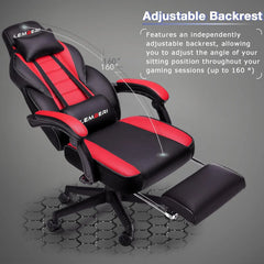 Big & Tall Gaming Chair with Footrest & Massage Lumbar — 400lb Capacity