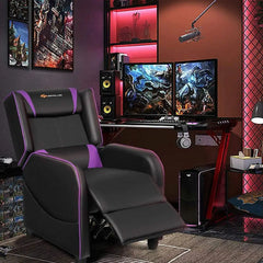 YTYIN Racing Style Gaming Recliner with Massage, Adjustable Footrest & PU Leather