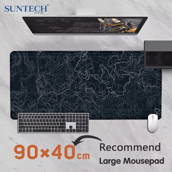 Contour map Black and white Art Abstract Mouse pad Extended large Gaming mats