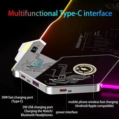 15W/30W Gaming Mouse Pad with Wireless Chargering, PD QC Fast Charging